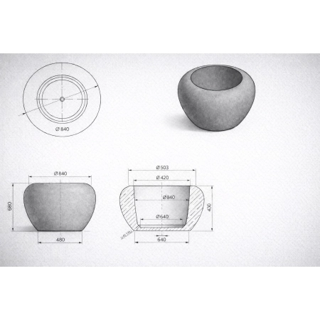 Donica betonowa XL LIMA – PREMIUM - duża, nowoczesna, efektowna